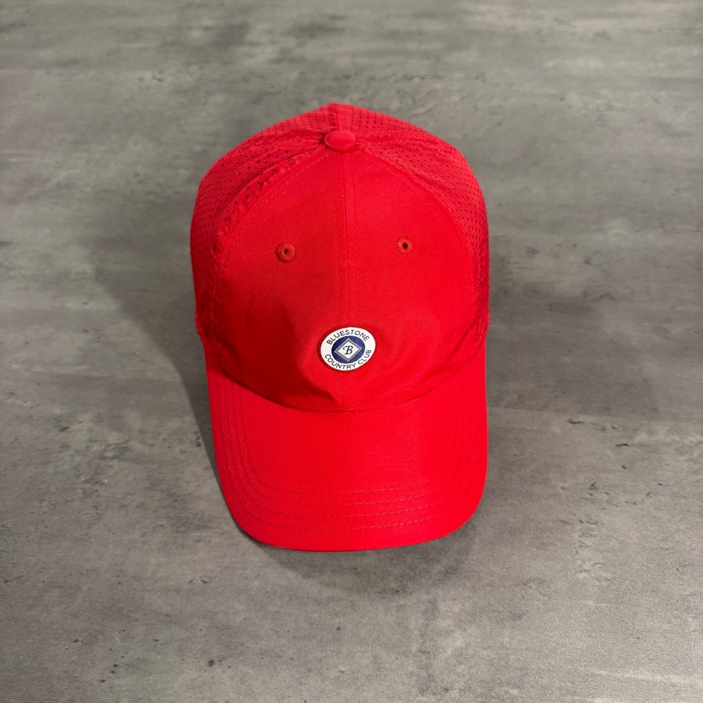 American Needle  Bluestone Country Club Hat Mens Red Performance Mesh Vented Cap